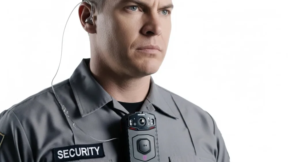 Security guard with bodycam
